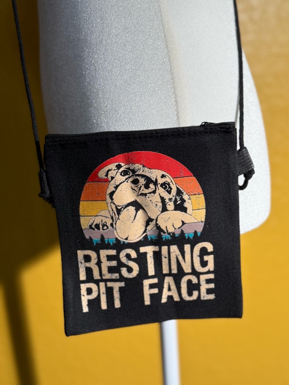NWOT Resting Pit Face Crossbody Festival Bag - Picture 2 of 6